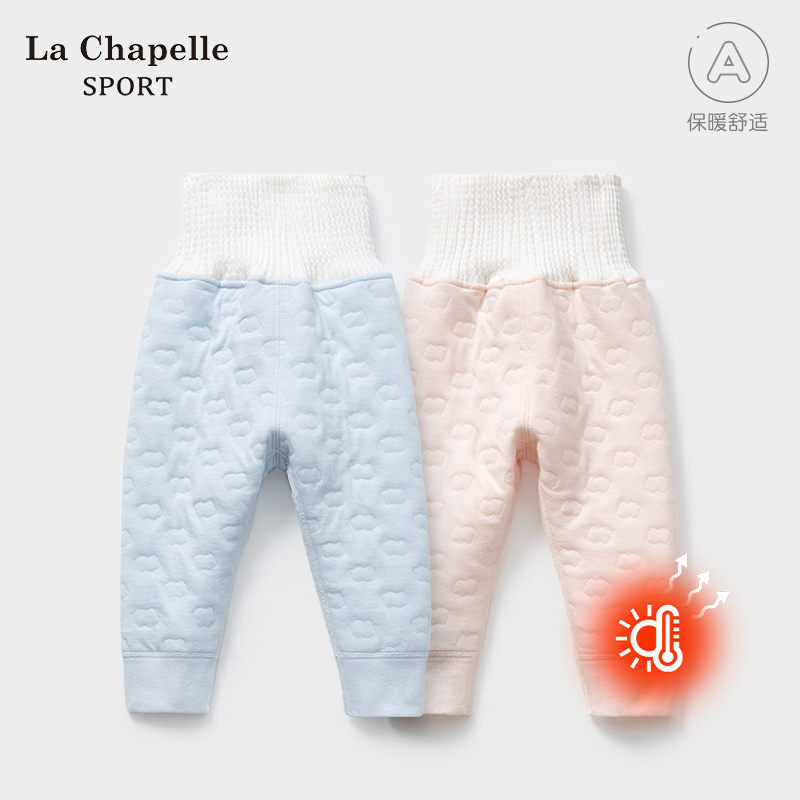拉夏贝尔高腰护肚保暖夹棉长裤