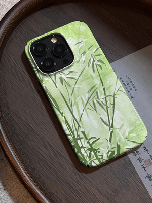 报春嫩绿竹子二合一适用苹果华为荣耀mini/15Pro/11菲林iPhone13新中式15promax意境古风清雅12手机壳11防摔
