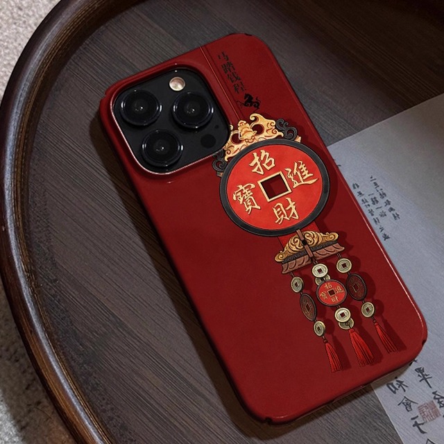 招财进宝寓意招揽财气大生意人当铺挂件适用苹果17promax保护套iPhone16pm小米15oppo华为pura荣耀红米菲林壳