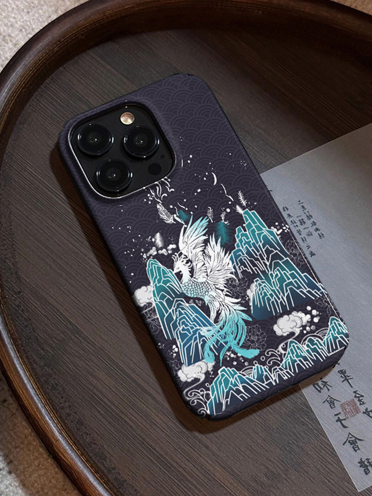 山海经凤凰 马面裙流行元素适用苹果14手机壳iphone14promax保护套15Pro全包防摔14Plus菲林壳13/