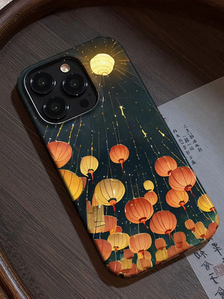 龙年手机壳 元宵 万家灯火 红灯笼 苹果15promax新年限定iphone14孔明灯2024红色11过年喜庆菲林手机壳