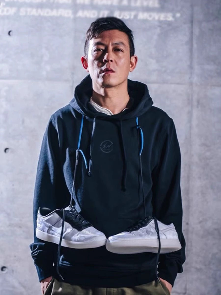 CLOT陈冠希同款藤原浩熊猫闪电联名连帽卫衣印花黑色宽松潮牌帽衫