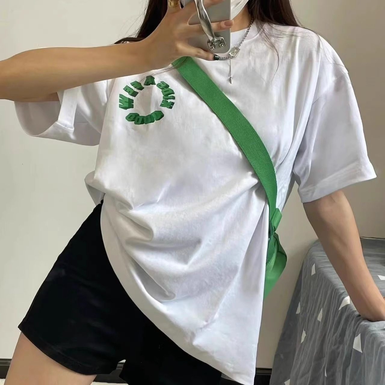 正版 联名马思唯美式短袖男女纯棉宽松高街国潮fff情侣t恤基础tee