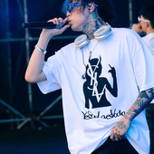 嘻哈说唱psy.p塞皮音乐节同款 hiphop街头重磅落肩朋克休闲宽松T恤