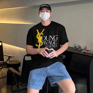 TGFCLUB 美式街头潮牌嘻哈RAPPER印花恶搞男女情侣宽松短袖T恤ins