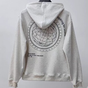 Far Archive地球轨迹连帽卫衣vibe高街cleanfit字母标语休闲帽衫