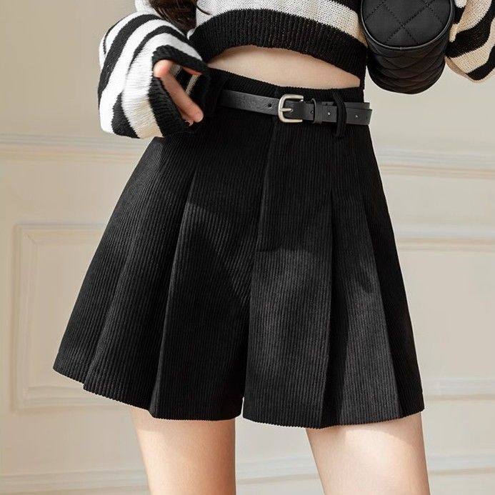 2025秋冬大码胖mm阔脚裤女高腰外穿灯芯绒百褶短裤A字休闲靴裤潮,女装/女士精品,休闲裤,淘宝优惠券,粉丝福利购,淘宝优惠卷
