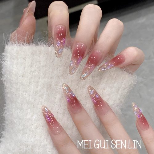 长款法式温柔新娘美甲