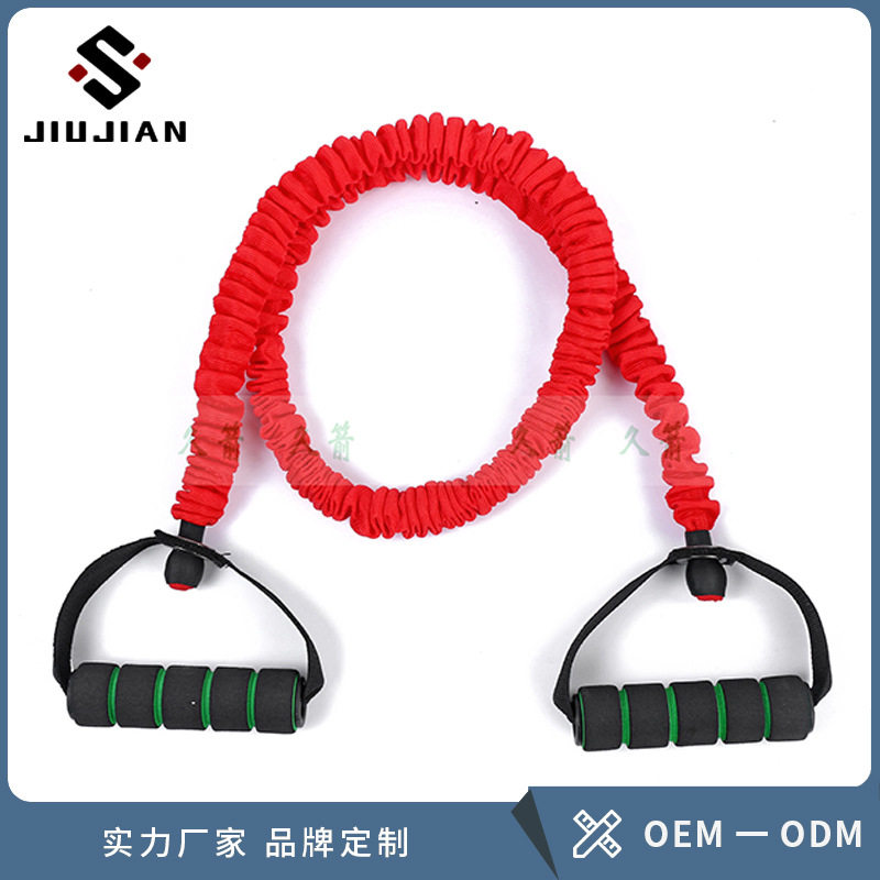 瑜伽一字型带布套防断拉力绳多功能健身拉力器