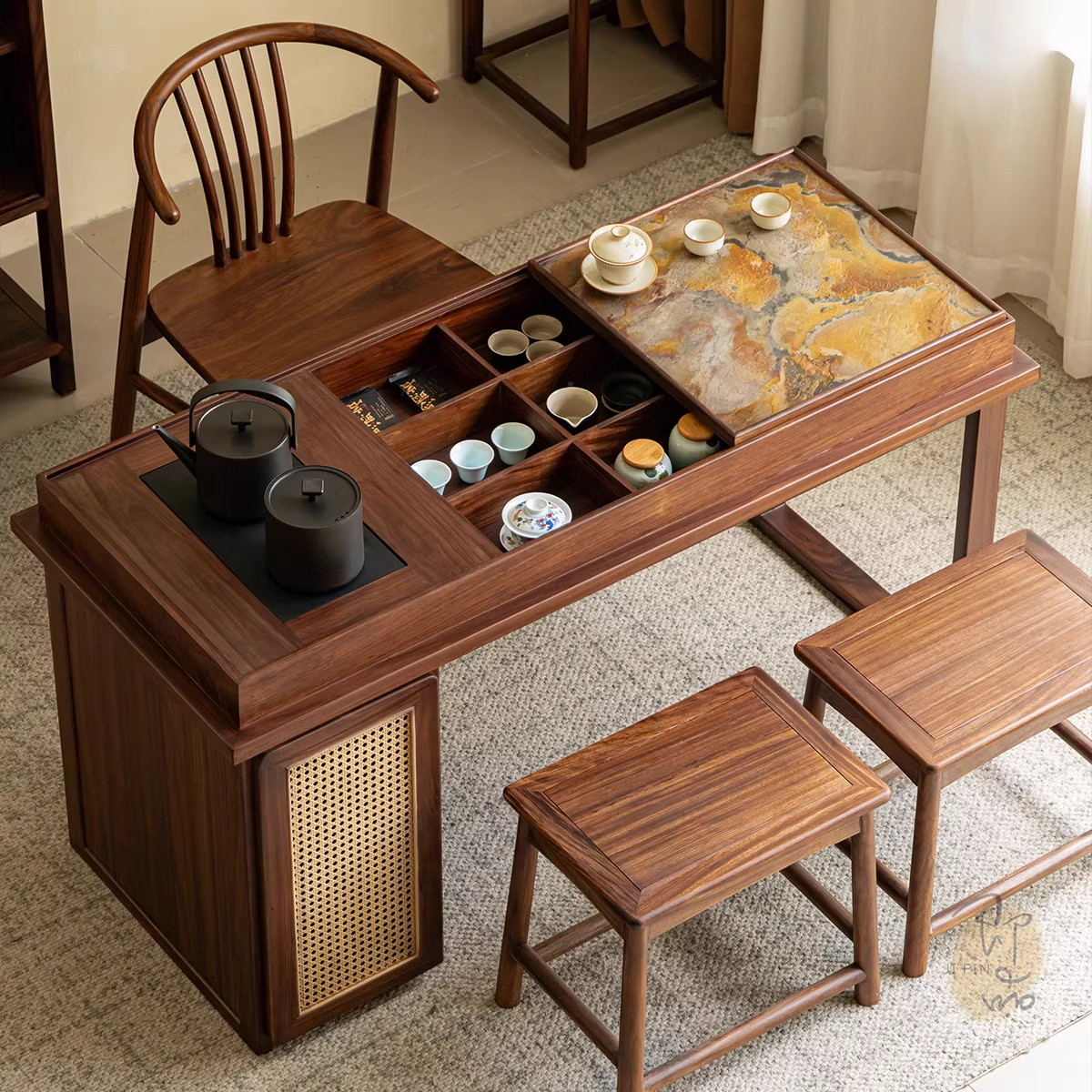 实木茶桌家用阳台小户型