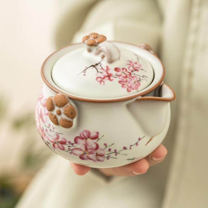 猪油冻汝窑茶壶单壶泡茶家用梅花宝瓶手抓壶单个中式高档女士茶具,餐饮具,茶壶,淘宝优惠券,粉丝福利购,淘宝优惠卷
