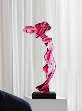 透明树脂抽象艺术摆件售楼部酒店大堂落地雕塑软装家居客厅装饰品