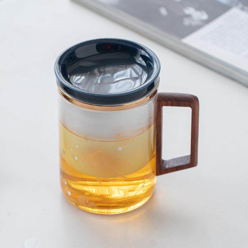 高端玻璃杯茶杯办公室茶水分离杯过滤泡茶杯男女家用水杯礼品杯