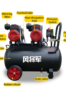 Low frequency oil-free air compressor household air pump