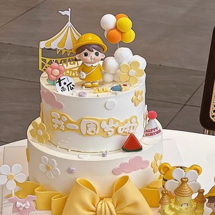 小黄人戴小黄帽背书包小朋友蛋糕装饰摆件雨衣男孩女孩萌萌小小