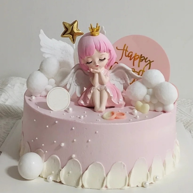 蜜雪儿天使蛋糕装饰安妮天使贝拉女孩网红创意可爱娃娃烘焙摆件