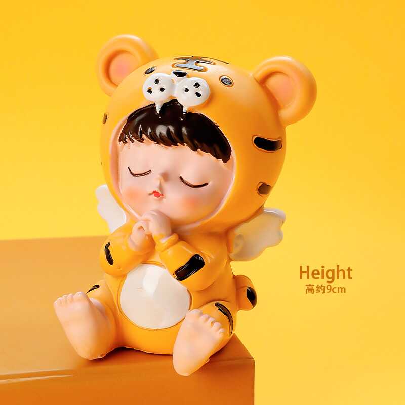 虎宝宝蛋糕装饰摆件小老虎百天满月一周岁儿童生日派对甜品台插件