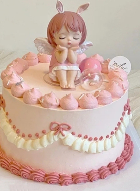 网红安妮宝贝蛋糕摆件贝拉天使可爱女孩生日公主王子烘焙装饰插件