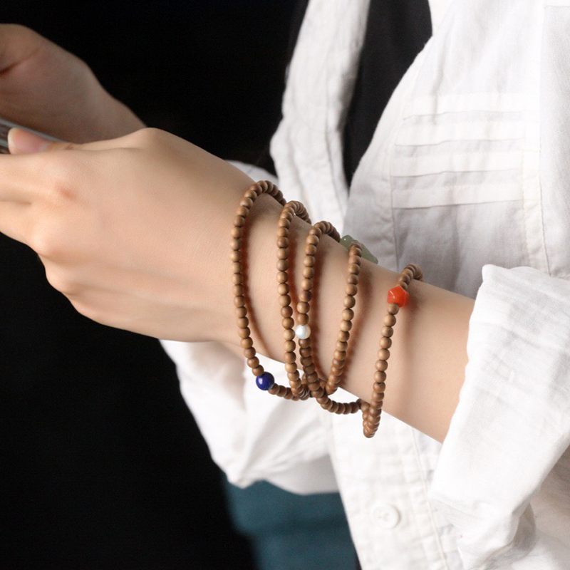 女士檀香手串木质佛珠手链