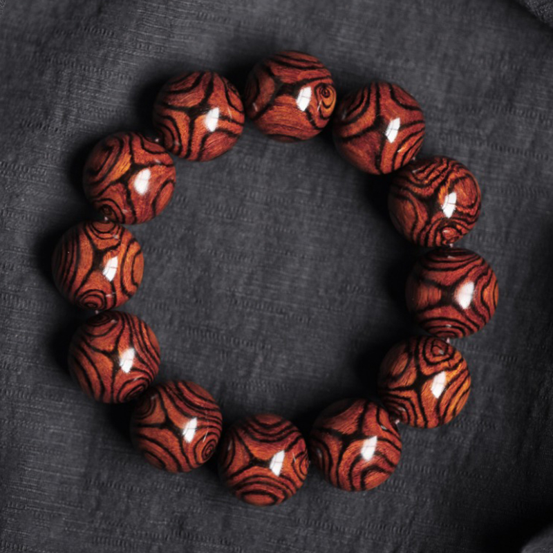 海南黄花梨手串2.0佛珠老料鬼脸