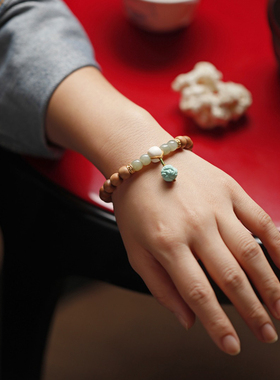 檀香木手串手链女士转运珠饰品