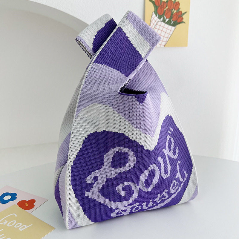 FRESH AND CUTE KNITTED BAG VERSATILE ONE-SHOULDER HANDBAG HAND-TO-HAND BAG