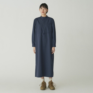 snowpeak雪峰2025秋冬RW Transit连衣裙立领长袖衬衫裙女款裙子