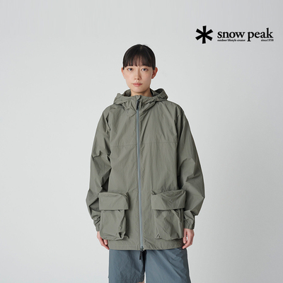 snowpeak雪峰户外休闲连帽外套女Nylon轻量风衣夹克男 JK-25SU008