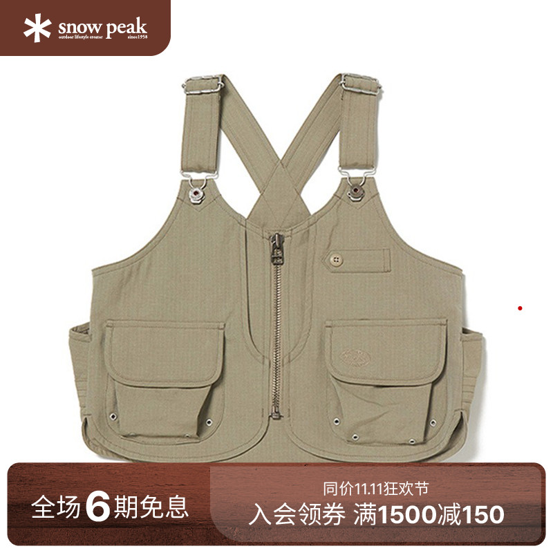 snowpeak雪峰2024儿童马甲TAKIBI户外露营宽松工装马甲童装背心