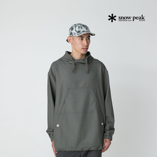 snowpeak2025春夏户外Hybrid Wool工装卫衣休闲套头衫连帽男女款