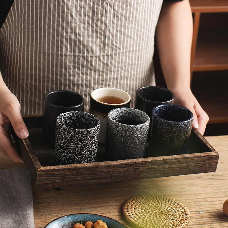日式陶瓷茶杯复古创意随手杯子酒店商用寿司火锅餐厅用茶水杯餐具