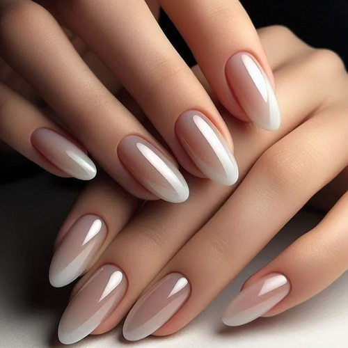 冰润透亮电镀简约清冷少女显白可拆卸穿戴甲美甲片press on nail