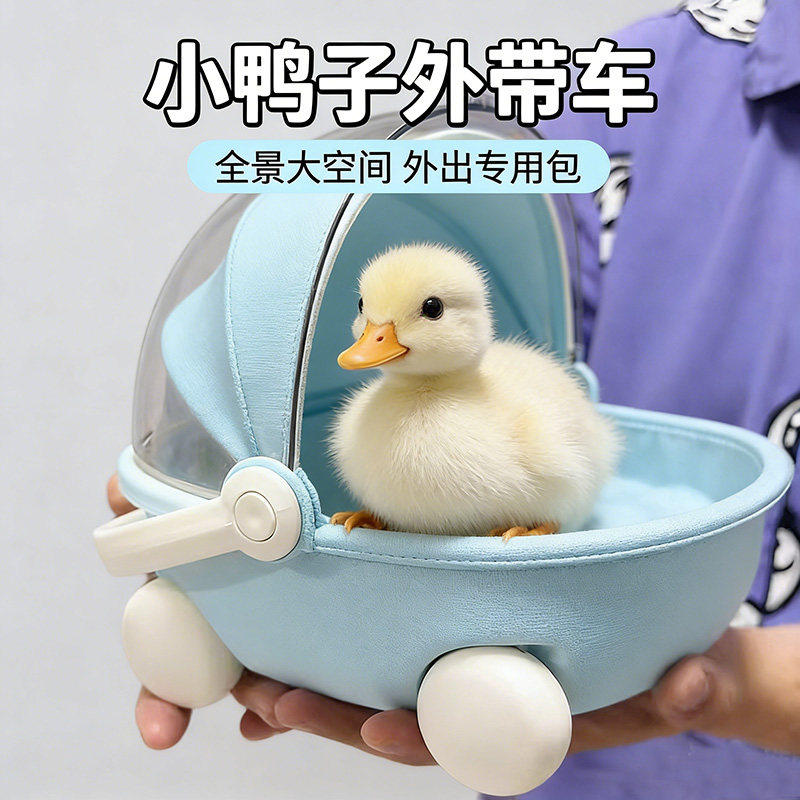 小鸭子专用外带车装宠物小鸡鸭子外出的手提篮子芦丁鸡鹌鹑箱包笼
