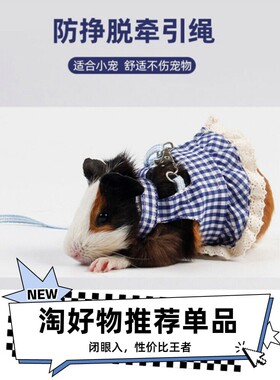 荷兰猪牵引绳专用防挣脱可调节龙猫雪貂豚鼠小衣服裙子遛兔子衣服