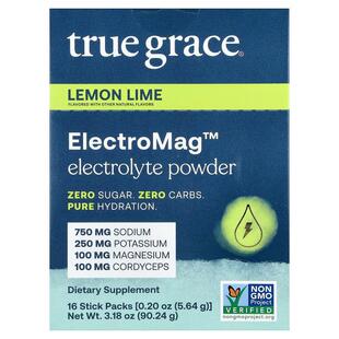True Grace,ElectroMag™, Electrolyte Powder, Lemon Lime, 16 S