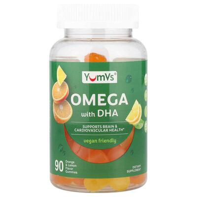 YumVs,含 DHA 的 Omega 软糖，橙子和柠檬味，90 粒软糖