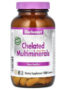 Bluebonnet Nutrition,螯合多种矿物质，无铁，120 粒锭剂