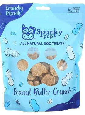 Spunky Pup,全天然狗用零食，松脆饼干，花生酱，10 盎司（283 克