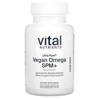 Vital Nutrients,Ultra Pure，全素 Omega SPM+，90 粒全素软胶囊