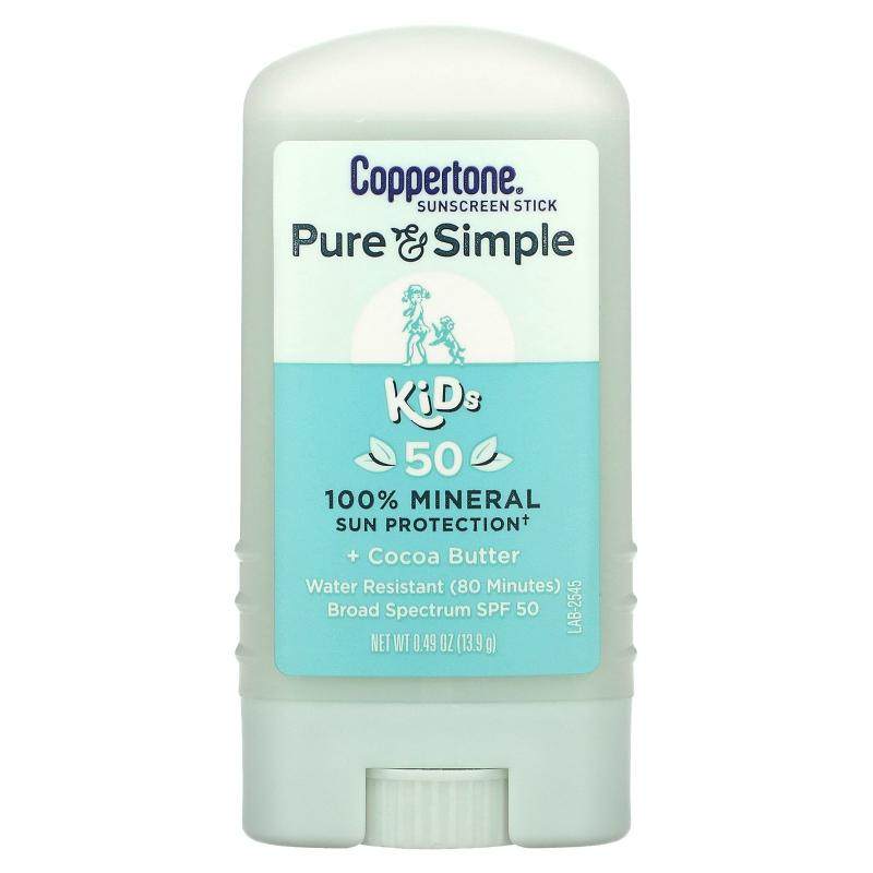 Coppertone,Pure & Simple，儿童，抗晒棒，SPF 50，可可脂，0.49