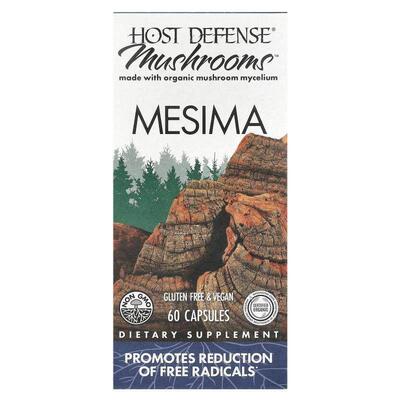 Host Defense,Mushrooms™，Mesima，60 粒胶囊（每粒胶囊 0.5 克