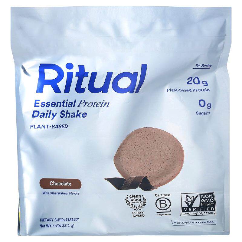 Ritual,Essential Protein Daily Shake, Chocolate, 1.1 lb (502