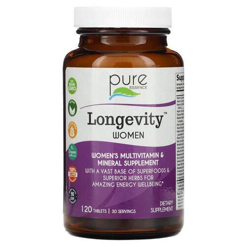 Pure Essence,Longevity 女士多维生素，120 片