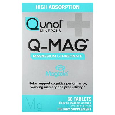 Qunol,Q-MAG™, Magnesium L-Threonate , 60 Tablets (72 mg per