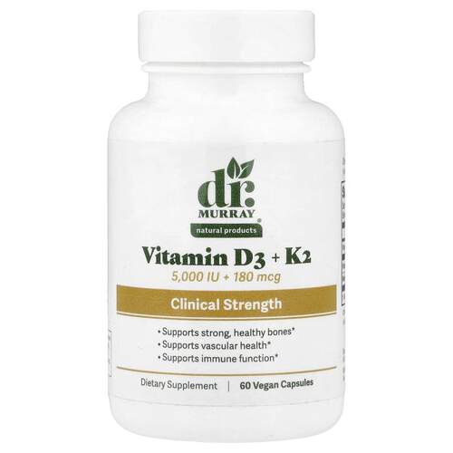 Dr. Murray's,Vitamin D3 + K2, 60 Vegan Capsules