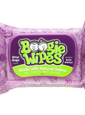 Boogie Wipes,温和擦鼻湿巾，葡萄香，30 片