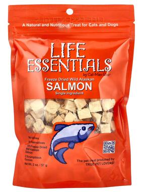 Cat-Man-Doo,Life Essentials，冻干野生阿拉斯加鲑鱼，猫狗用，2