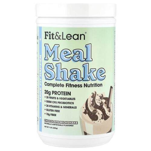 Fit & Lean,代餐奶昔，多面健身营养，巧克力奶昔，1 磅（450