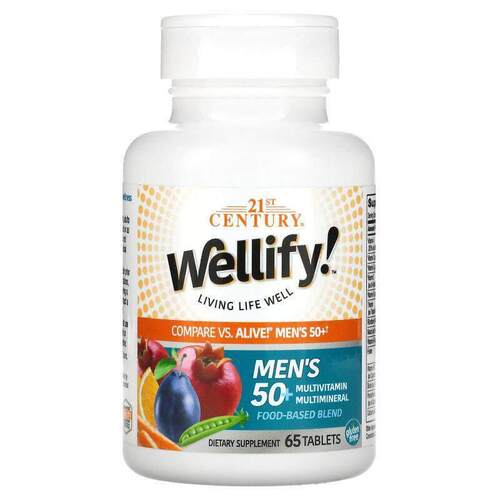 21世纪,Wellify，50 岁以上男性复合维生素 - 复合矿物质，65 片