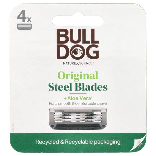 Bulldog Skincare For Men,原装钢制刀片备用刀片，填充装，4 片